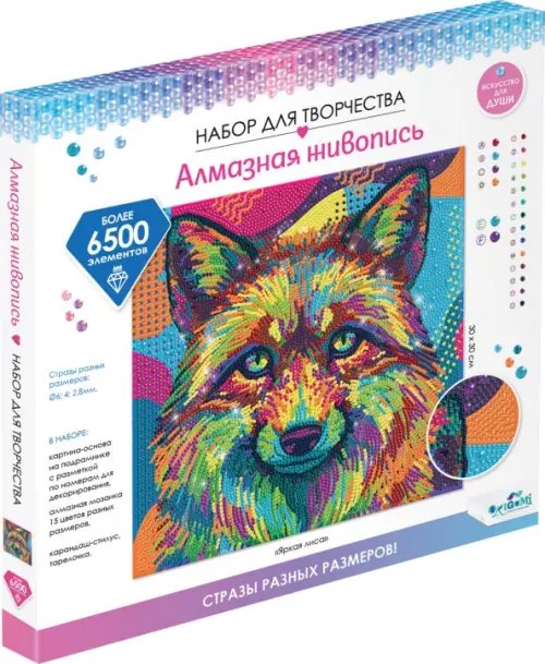 Мозаика разноразмерная на подрамнике Разноразмерная мозаика Яркая лиса