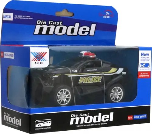 Машинка Джип полицейский, черный