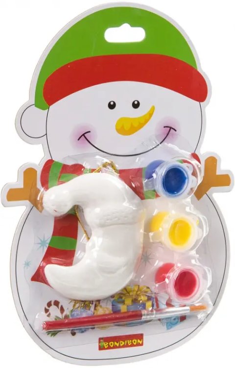 Керамические елочные украшения Bondibon Елочные украшения своими руками. Снеговик на карте