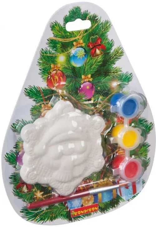 Керамические елочные украшения Bondibon Елочные украшения своими руками. Снежинка