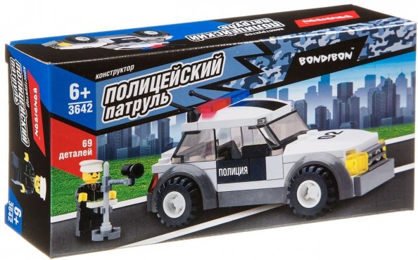 Конструкторы и мозаики Bondibon Конструктор. Полицейский патруль. Машина