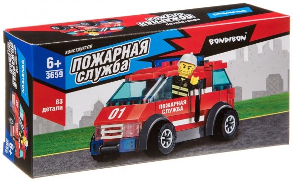 Конструкторы и мозаики Bondibon Конструктор. Пожарная служба. Машина