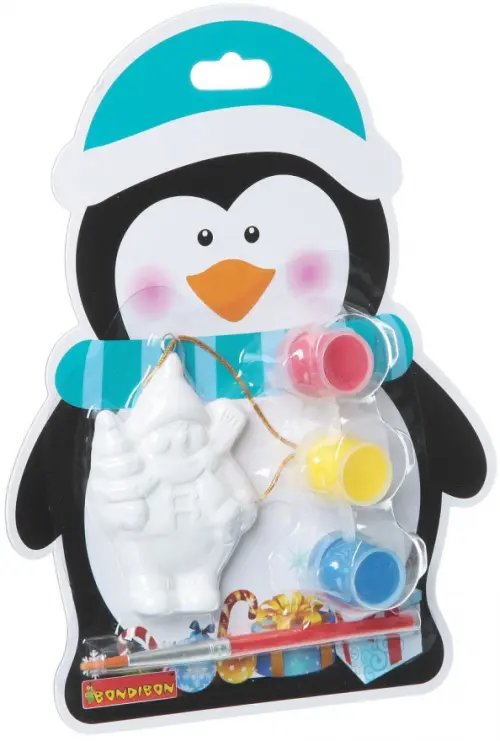 Керамические елочные украшения Bondibon Елочные украшения своими руками. Пингвин