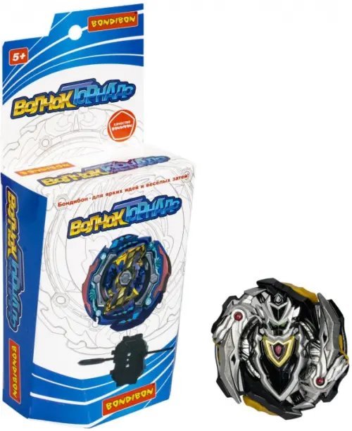 Игрушки-забавы. Йо-йо, пружинки, и прочее Волчок Торнадо Ахиллес, чёрно-серебристый