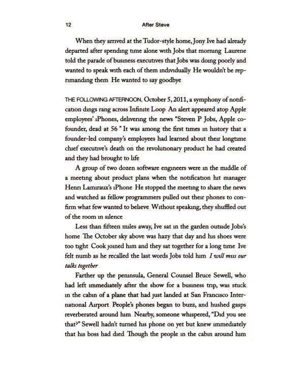 After Steve. How Apple became a Trillion-Dollar Company and Lost Its Soul