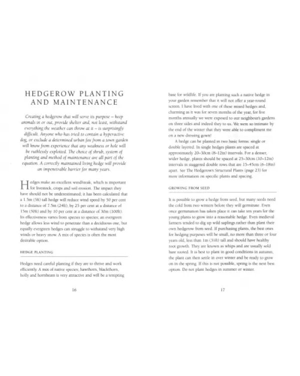 Hedgerow &amp; Wildlife. A Guide to Animals and Plants of the Hedgerow
