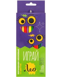 Карандаши Играй, 12 цветов, неоновые, трехгранные