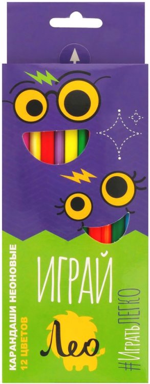 Обложка книги «Карандаши Играй, 12 цветов, неоновые, трехгранные»