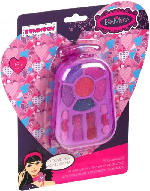 Косметика EvaModa для девочек Набор детской декоративной косметики. Косметичка-чемоданчик