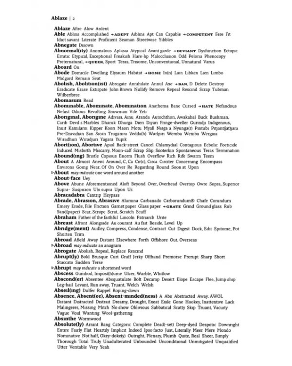 Bradford's Crossword Solver's Dictionary