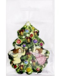 Магнит мягкий. Ёлка с ангелами