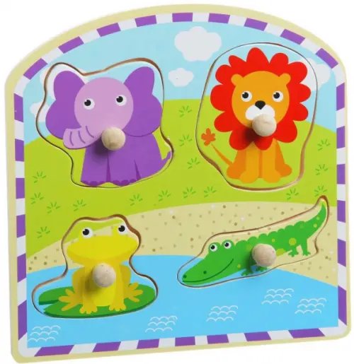 Раннее развитие Bondibon Рамка-вкладыш Животные, 4 элемента