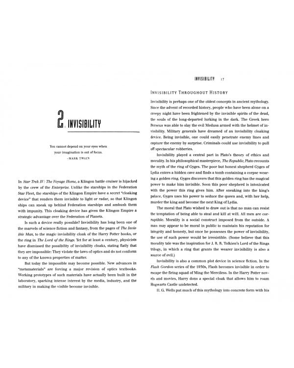 Physics of the Impossible. A Scientific Exploration of the World of Phasers, Force Fields