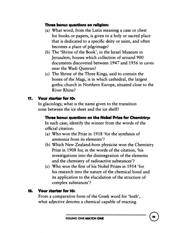The University Challenge Quiz Book
