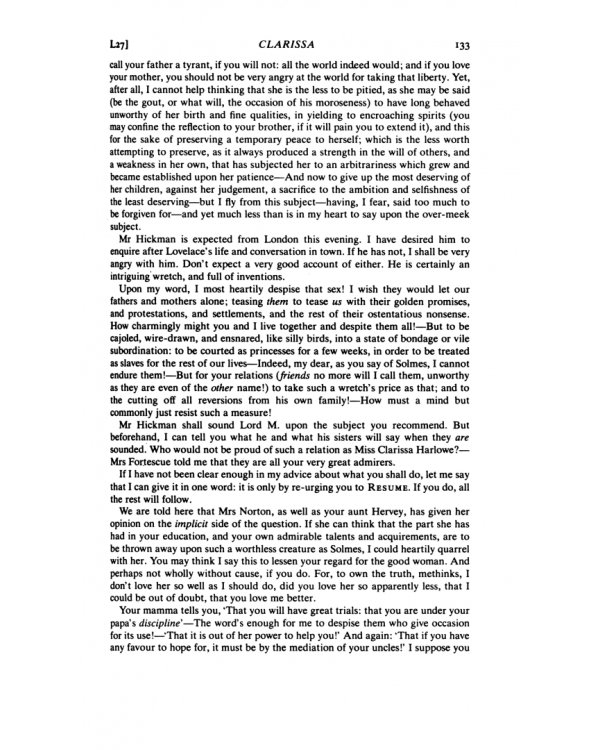 Clarissa, or the History of A Young Lady