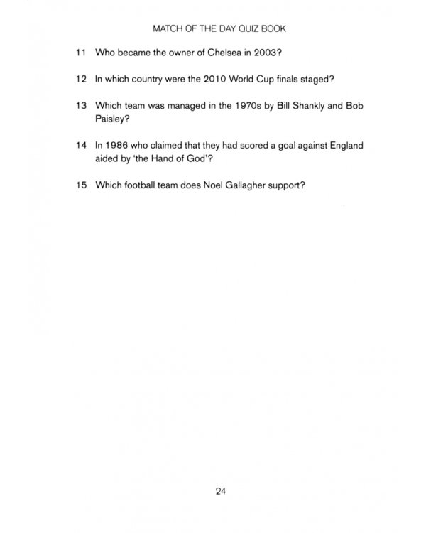 Дополнительное изображение книги «Match of the Day Quiz Book»