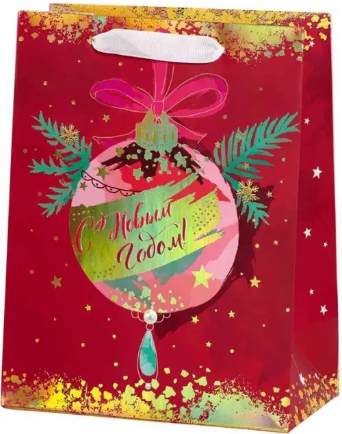 Бумажные пакеты новогодние Пакет Елочный шар