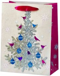 Пакет бумажный. Серебряная ель