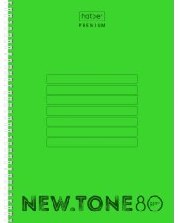 Тетрадь Newtone Neon. Лайм, А4, 80 листов, клетка
