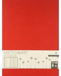 Скетчбук Original, 80 листов, бежевая бумага, красный