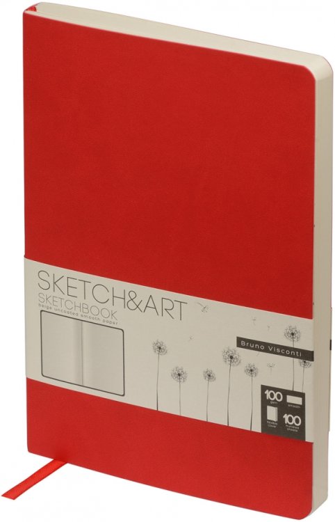 Обложка книги «Скетчбук Original, 100 листов, А5, бежевая бумага, красный»