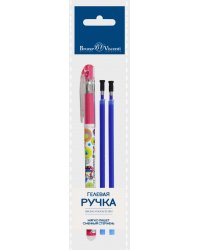 Ручка Пиши-стирай, DeleteWrite Happy. Мультики, синяя, с 2 запасными стержнями