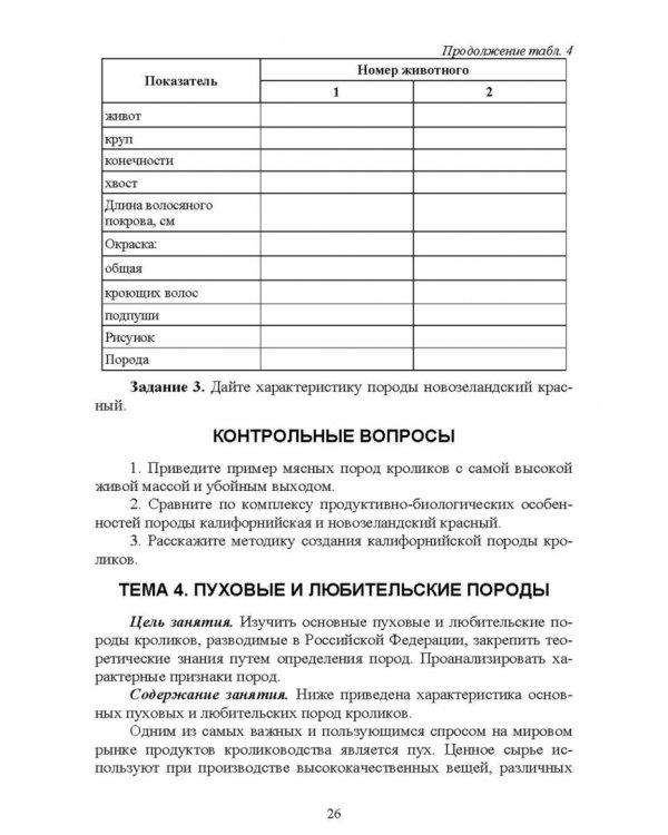 Технологии производства продуктов кролиководства. Практикум