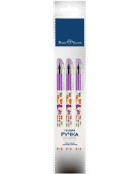 Набор из 3 шариковых ручек Пиши-стирай, DeleteWrite Happy. Яркие совы, синие