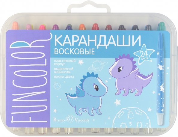 Обложка книги «Мелки восковые FunColor, 24 цвета, в ассортименте»