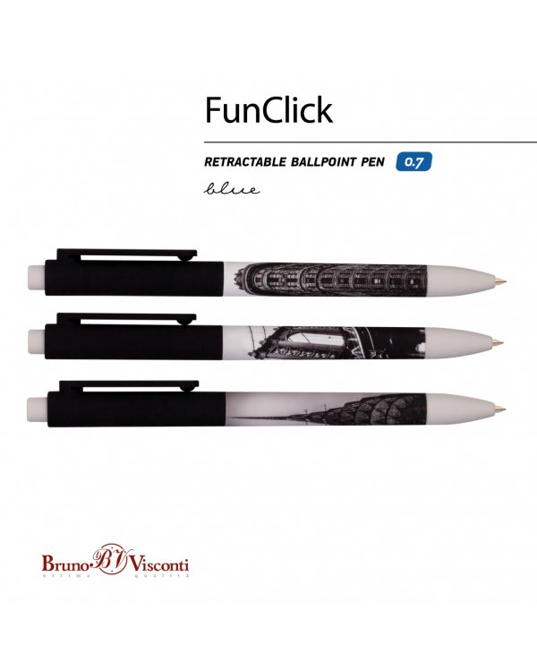 Дополнительное изображение книги «Ручка шариковая FunClick. New York, синяя, в ассортименте»