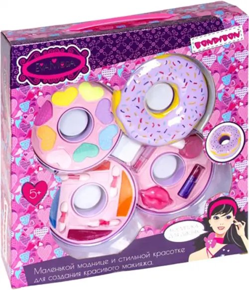 Набор детской декоративной косметики. Косметичка-пончик