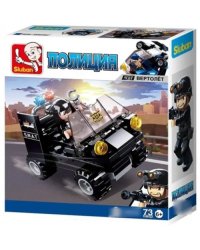 Конструктор Полицейский джип, 73 детали