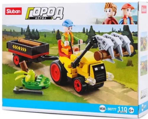 Конструктор Фермерский трактор, 110 деталей