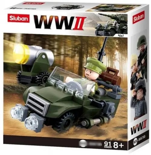 Конструктор Армейский автомобиль, 91 деталей Конструктор Армейский автомобиль, 91 деталей