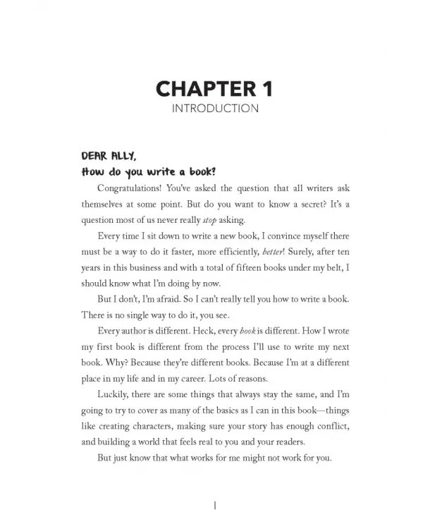 Dear Ally, How Do You Write a Book?