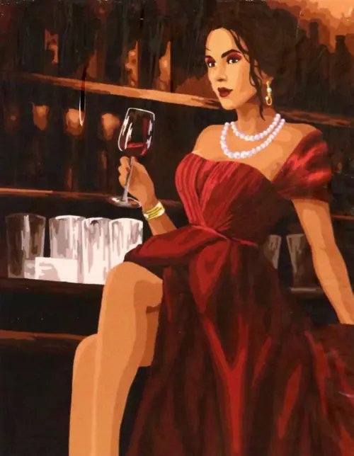 Рисование по номерам на холсте "Русская живопись" Рисование по номерам Бокал вина