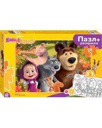 Puzzle maxi 24 + раскраска Маша и Медведь