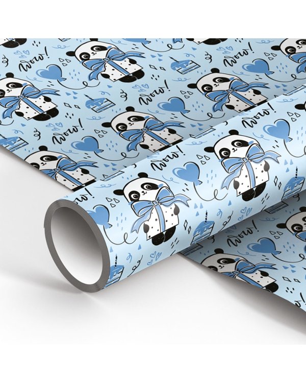 Упаковочная бумага PandaGift_Blue
