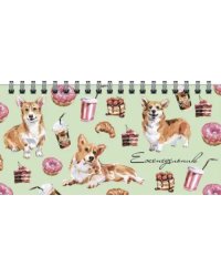 Еженедельник недатированный. Корги и сладости, 64 листа, гребень