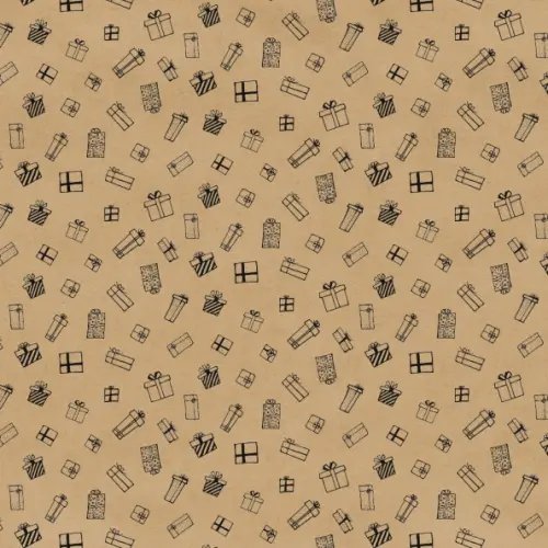 Крафт-бумага упаковочная Подарки