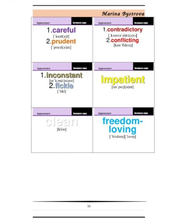 Flashcards. Карточки + примеры употребления. Внешность. Часть 1