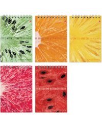 Блокнот Exotic Fruits, 40 листов, А6, клетка, в ассортименте