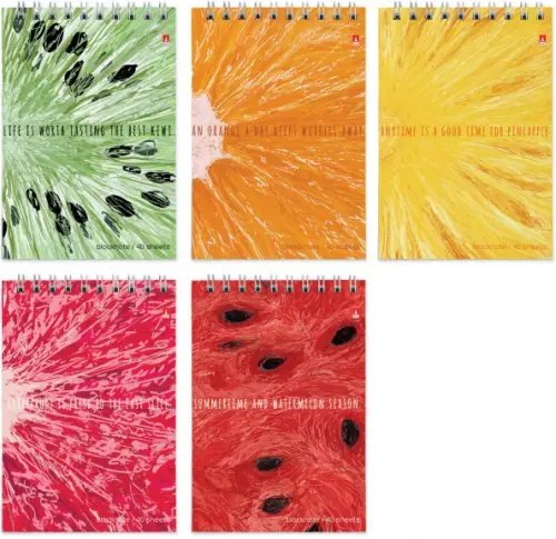 Обложка книги «Блокнот Exotic Fruits, 40 листов, А6, клетка, в ассортименте»