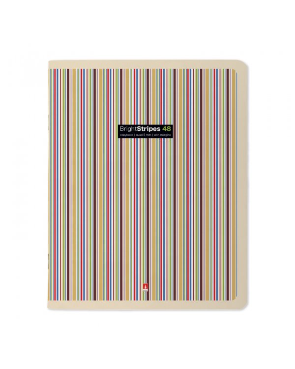 Тетрадь Stripes , 48 листов, клетка, А5, в ассортименте