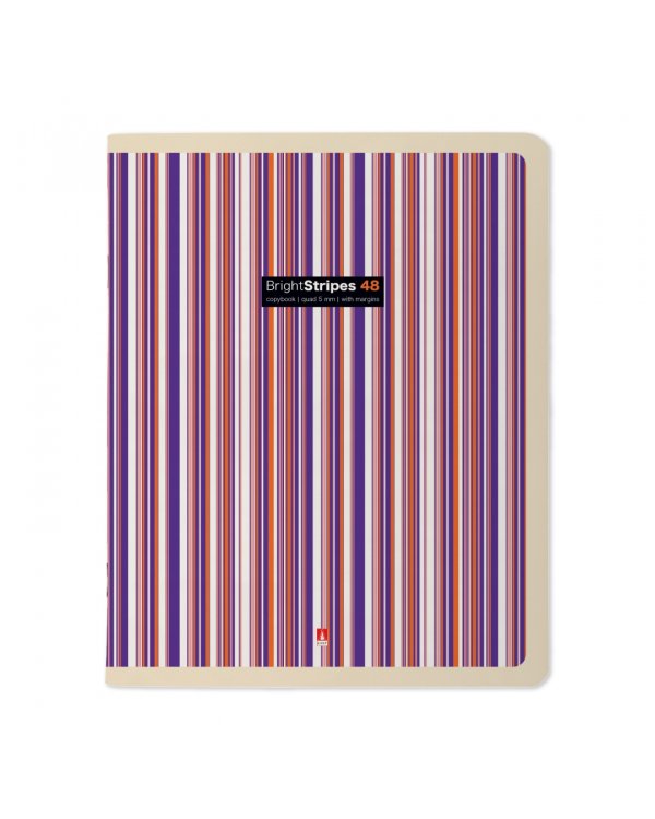 Тетрадь Stripes , 48 листов, клетка, А5, в ассортименте
