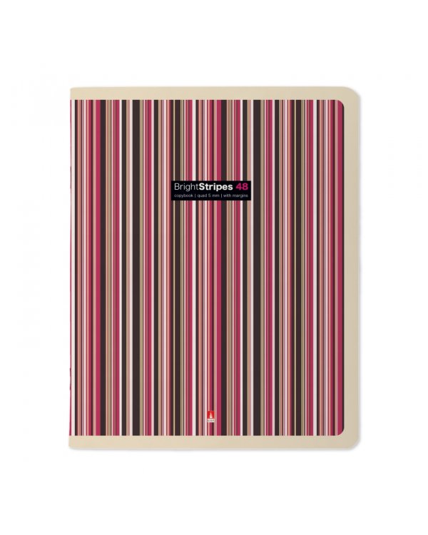 Тетрадь Stripes , 48 листов, клетка, А5, в ассортименте