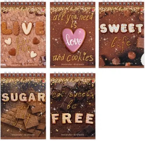 Обложка книги «Блокнот Sweet Life, 40 листов, клетка, А6, в ассортименте»