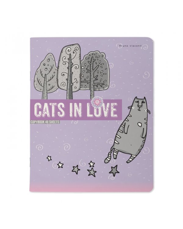 Дополнительное изображение книги «Тетрадь Cats in Love, 48 листов, клетка, А5, в ассортименте»