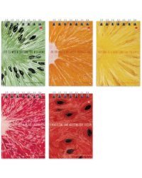 Блокнот Exotic Fruits, 40 листов, клетка, А7, в ассортименте