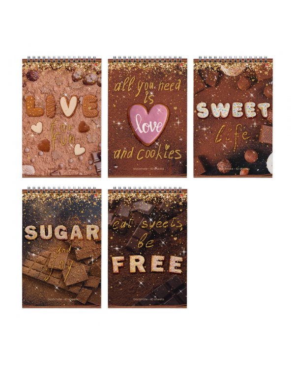 Дополнительное изображение книги «Блокнот Sweet Life, 40 листов, клетка, А5, в ассортименте»